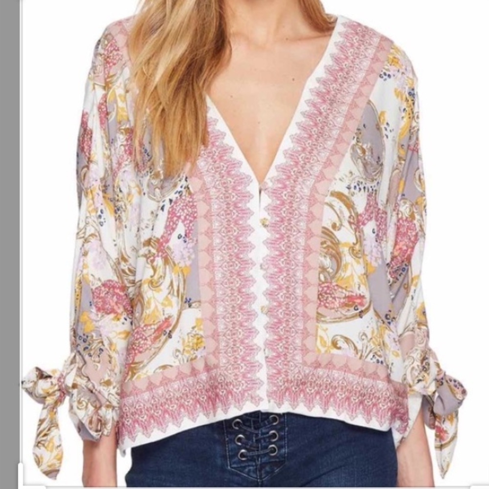 Free People catch me if you can boho pink top